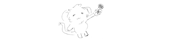 A doodle of a monkey holding up a microphone, as if to interview somebody.